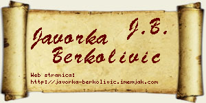 Javorka Berkolivić vizit kartica